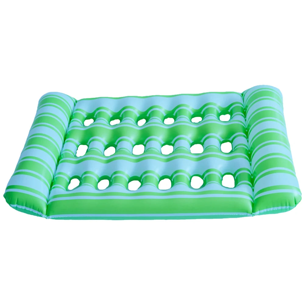 Inflatable Pool Floating Lounger – Foldable PVC Air Mattress Peaceful Pleasures Health and Wellness Green spain