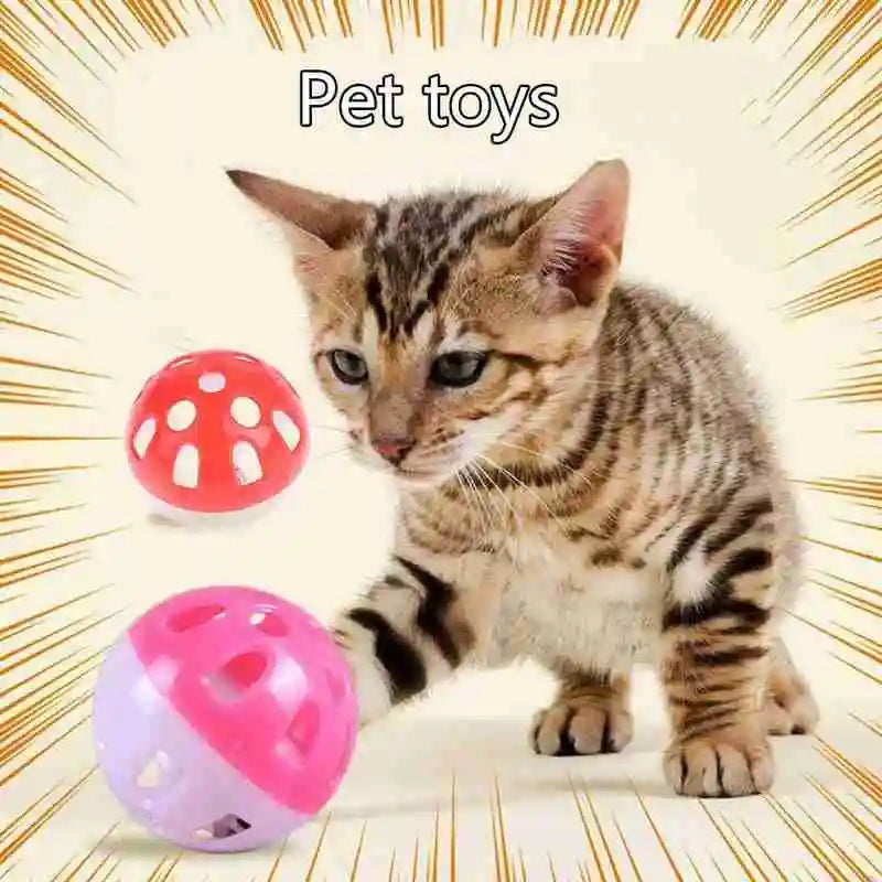 Cats Chase Relieve Boredom Entertainment Toys Pet Plastic Spherical Toys Cat Colorful Hollow Rolling Bell Ball Toy Pet Supplies Peaceful Pleasures Health and Wellness