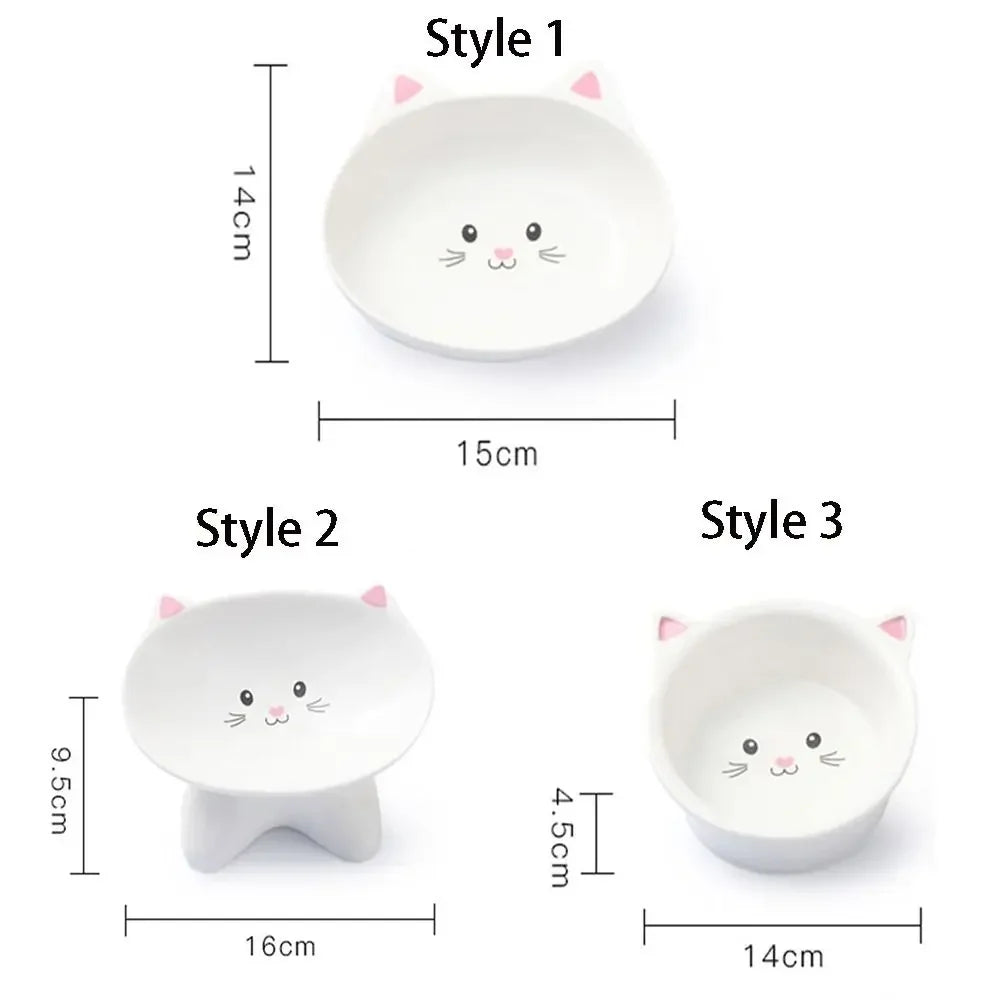 Ceramic Cat & Dog Bowl – Slanted High-Foot Pet Feeding Dish Ceramic Pet Bowl Peaceful Pleasures Health and Wellness