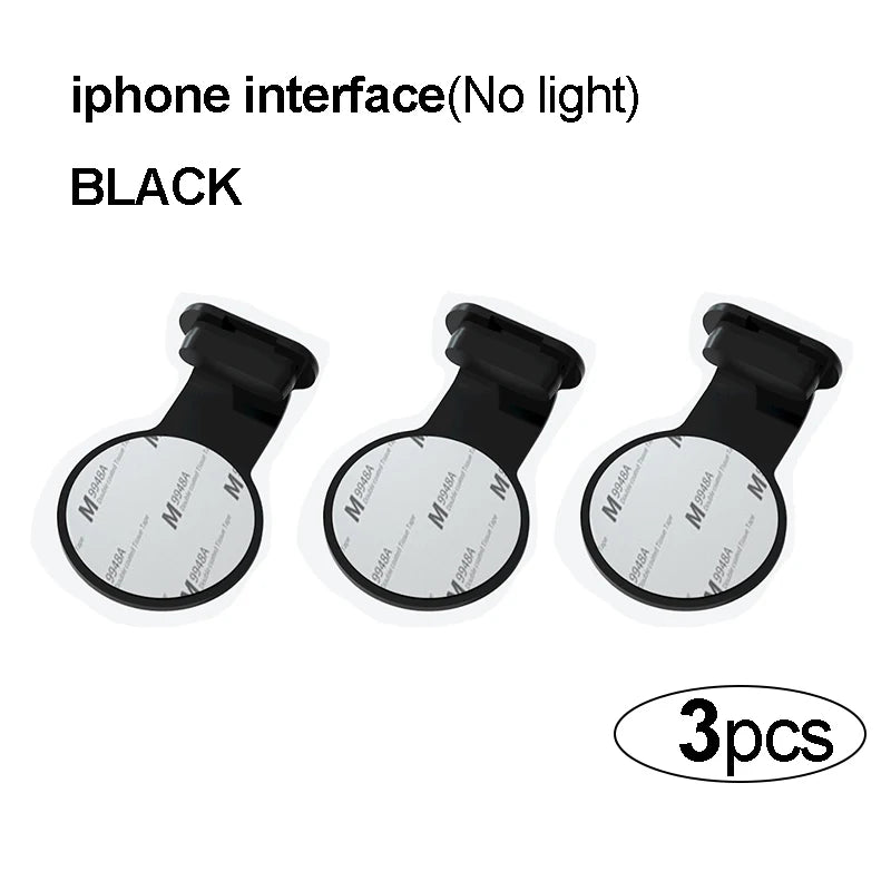 Phone Protector Micro Usb Luminous anti-loss Dust Plug Charm iphone 14 pro Accessories Rubber Plugs Type c Consumer Electronics Peaceful Pleasures Health and Wellness iphone Black(3pcs)