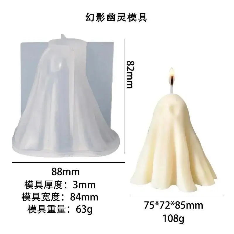 Halloween Ghost Cloak Candle Silicone Mold DIY Handmade Aromatherapy