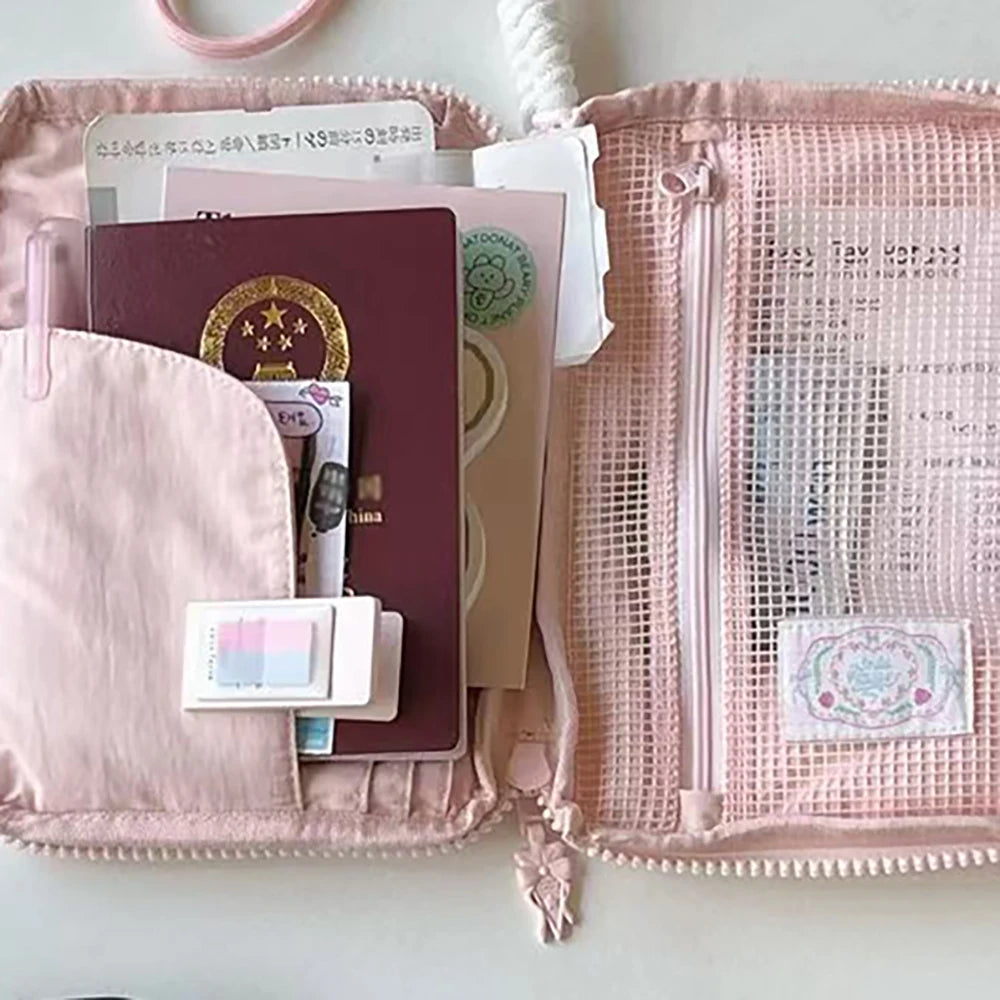 Ballet Rabbit Card Bag ID Storage Neck Hanging Travel Small Passport