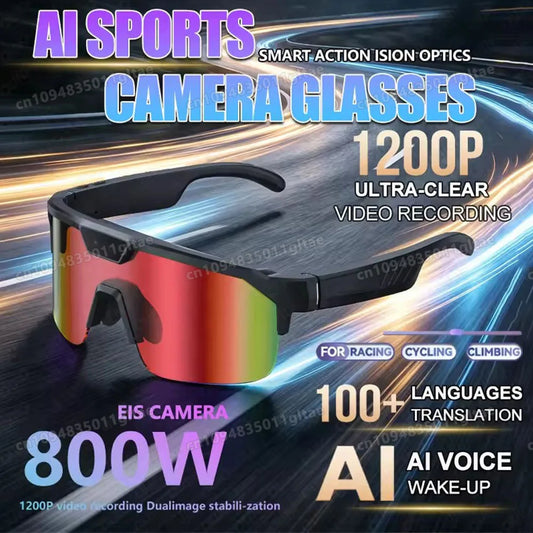 New Ai Intelligent Glasses For Outdoor Cycling Goggles With 800w Camera And High-definition Anti Shake Mini Recording Glasses Peaceful Pleasures Health and Wellness