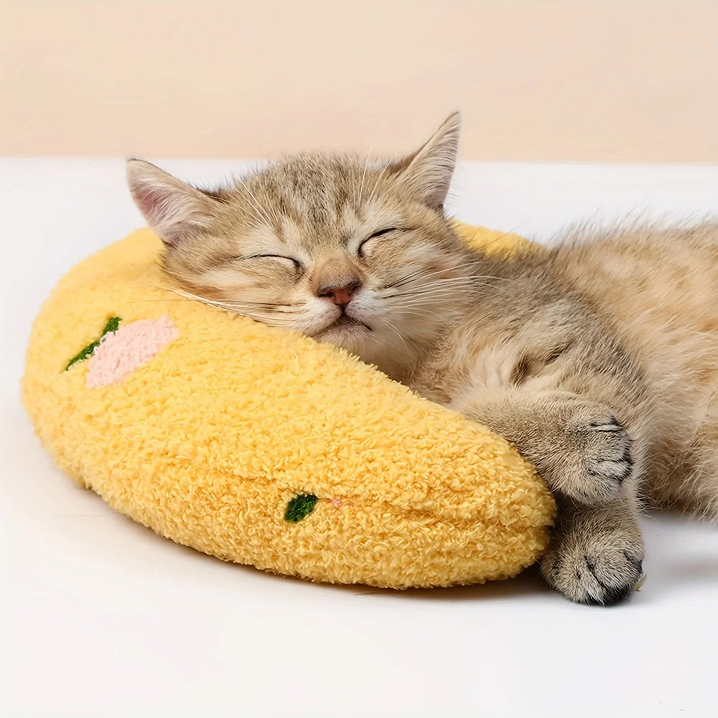 Soft Plush U-Shaped Pet Pillow for Cats & Dogs | Washable