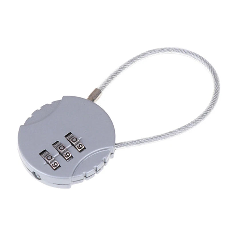Password Lock Steel Wire Rope Password Locks Padlock Luggage Bicycle Spherical Locks Cartoon Password Padlocks Peaceful Pleasures Health and Wellness silvery