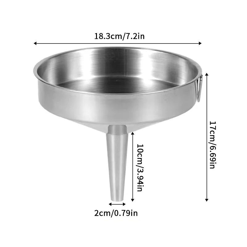 10cm/12cm/14cm/16cm/18cm Metal Funnel For Canning Kitchen Tools Wide Mouth Funnels Bar Wine Beer Oil Flask Funnel Peaceful Pleasures Health and Wellness 18cm