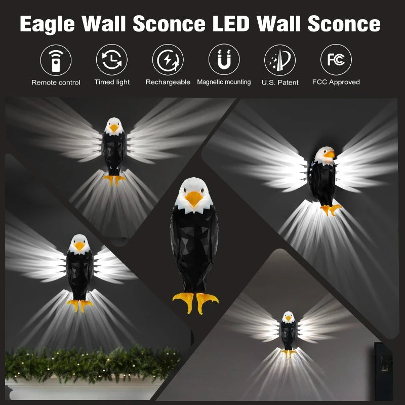 3D Black Eagle Wall Lamp – Dimmable LED Ambient Mood Light Decorative Wall Lamp Peaceful Pleasures Health and Wellness