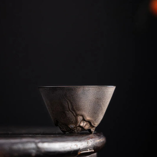Gilt Rust Glaze Ceramic Tea Cup | New Chinese Master Cup Ceramic Tea Cup Peaceful Pleasures Health and Wellness