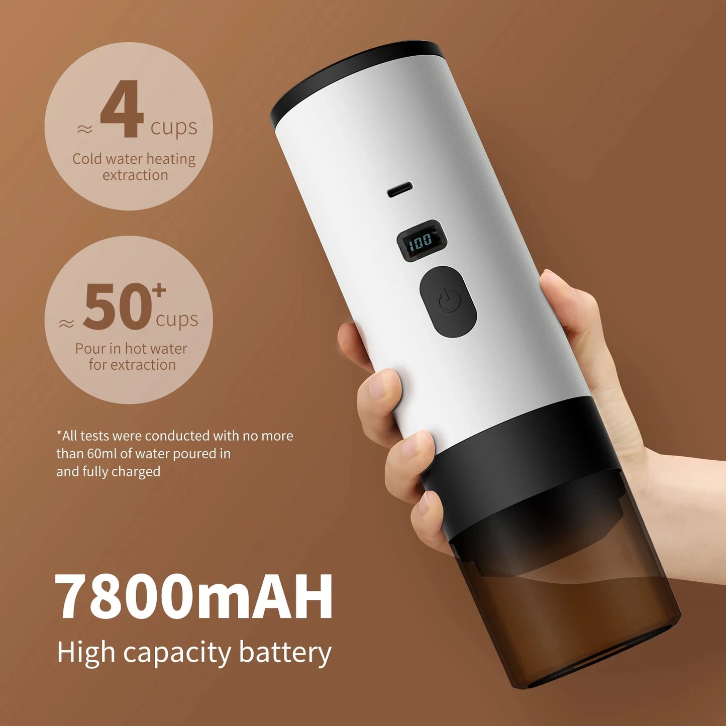 HOMEFISH Portable Wireless Capsule Coffee Machine 15BAR 3-in-1 Portable Espresso Machine Peaceful Pleasures Health and Wellness