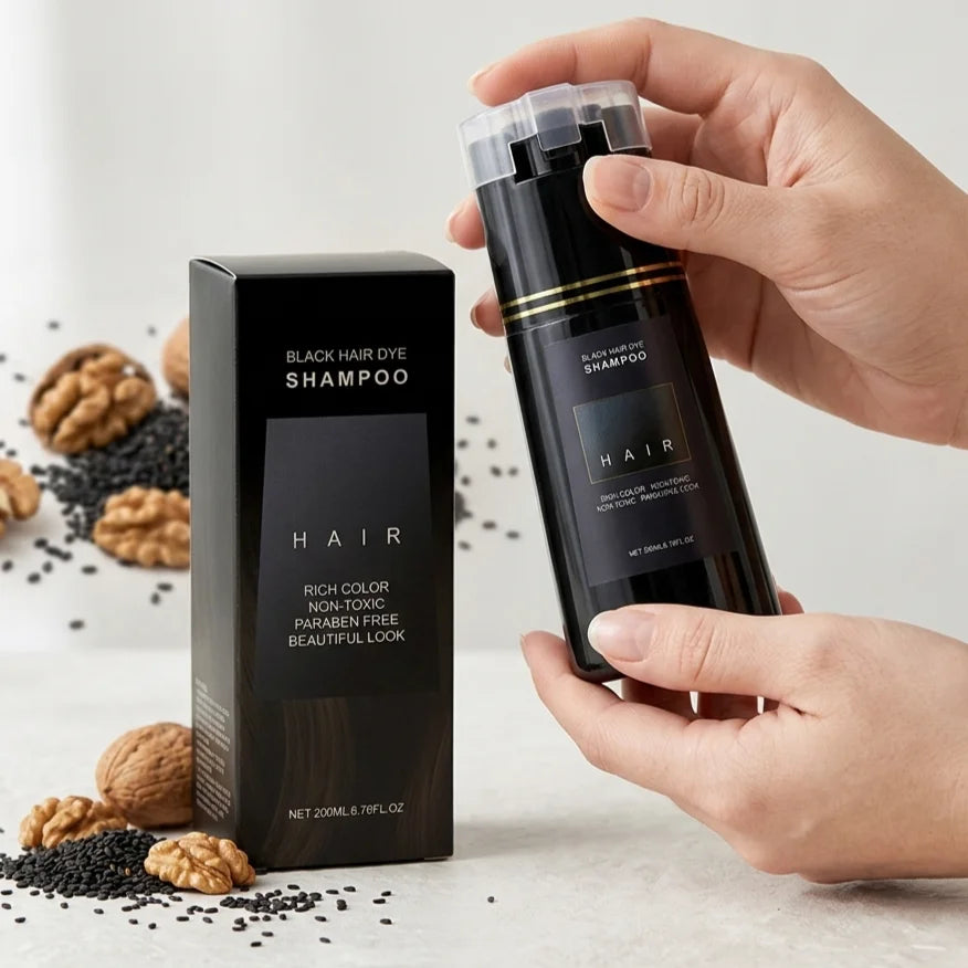 Plant Extract Hair Dye Shampoo 2-in-1 Color & Cleanse 200ml