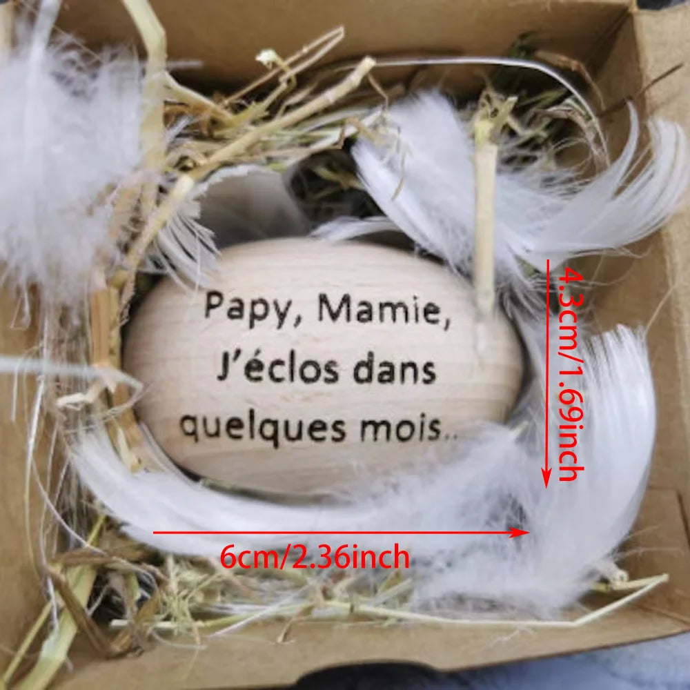 Custom Wooden Egg Pregnancy Announcement Keepsake Gift Baby Announcement Keepsake Peaceful Pleasures Health and Wellness
