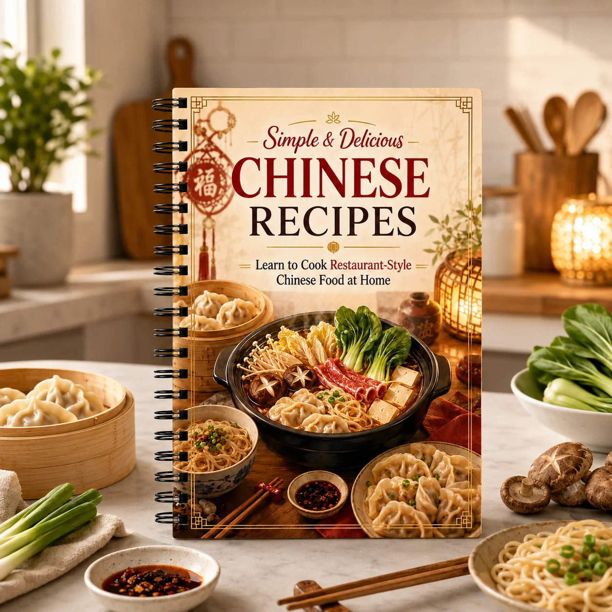 Simple Delicious Chinese Recipes A5 Spiral Recipe Book Easy Home