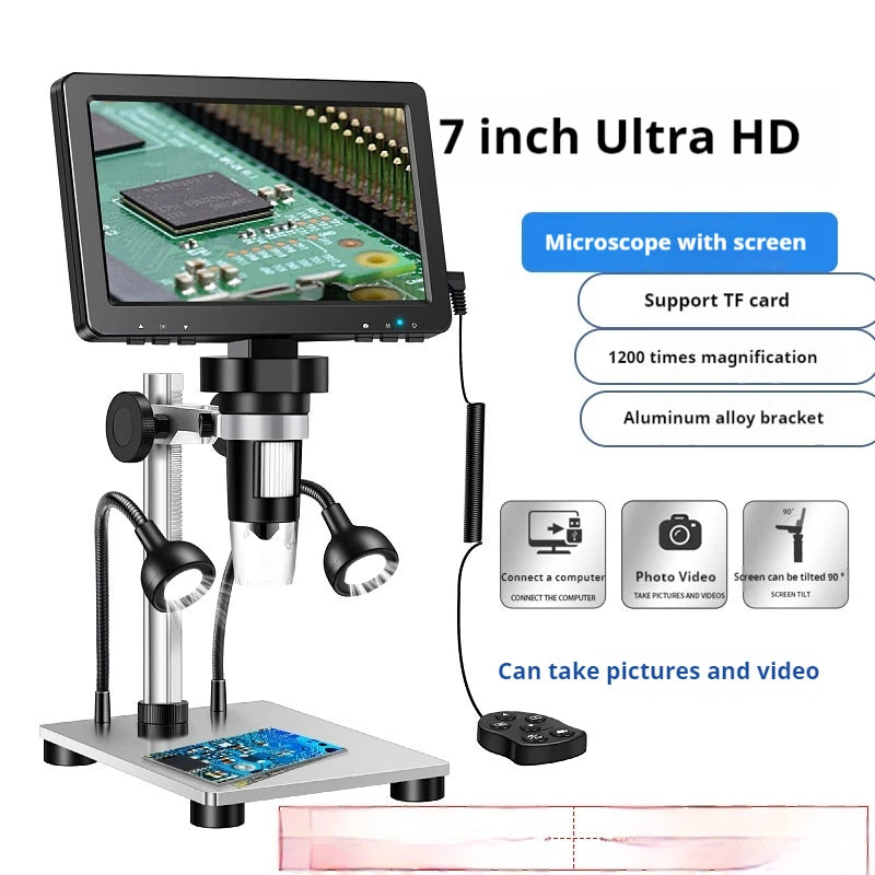 High Definition 7-Inch Screen Electron Microscope Can Be Connected To A Computer for Measurement, Digital Microscope Peaceful Pleasures Health and Wellness