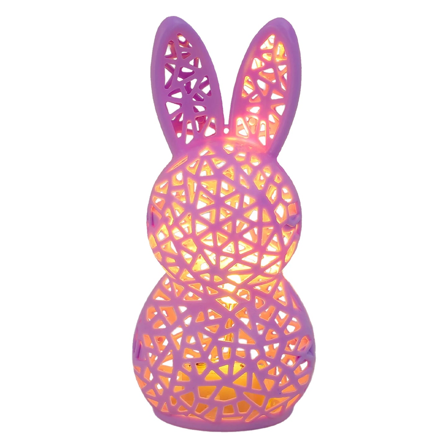 Easter Portable Animal Nightlight 3D Printed LED Light Up Rabbit Statue Easter Gifts for Kids Spring Indoor Home Decor Peaceful Pleasures Health and Wellness Purple