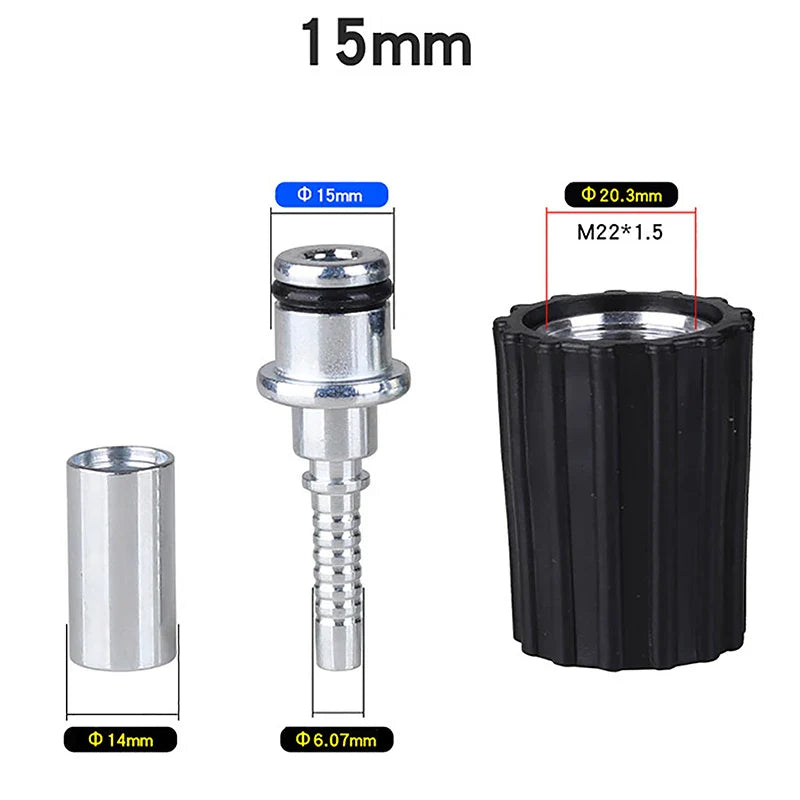 M22 Pressure Washer Hose Insert Fitting D14/D15mm Ring Nut