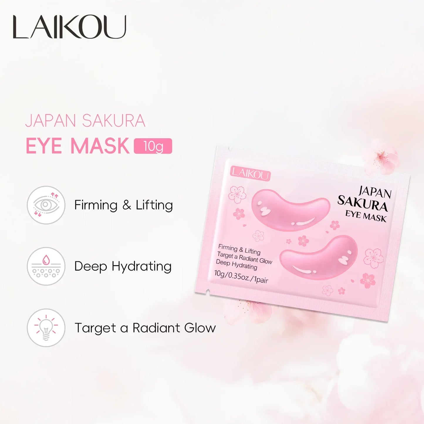 5/10 PCS LAIKOU Eye Mask Anti Dark Circles Removal Eyes Bags Moisturizing Firming Eye Patches Eyes Skin Care Products Peaceful Pleasures Health and Wellness