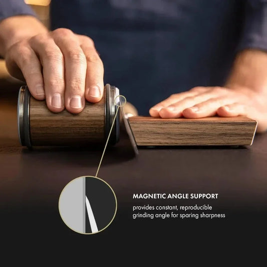 Rolling Knife Sharpener Magnetic Kitchen Professional Whetstone Sharpening System Wood Work DIY Grinder Tool 15° and 20°Angle Peaceful Pleasures Health and Wellness