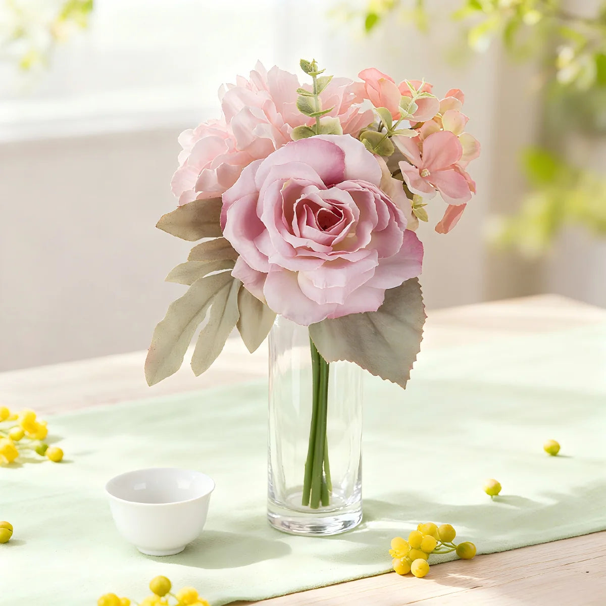Artificial Silk Rose Peony Bouquet | Wedding & Home Decor