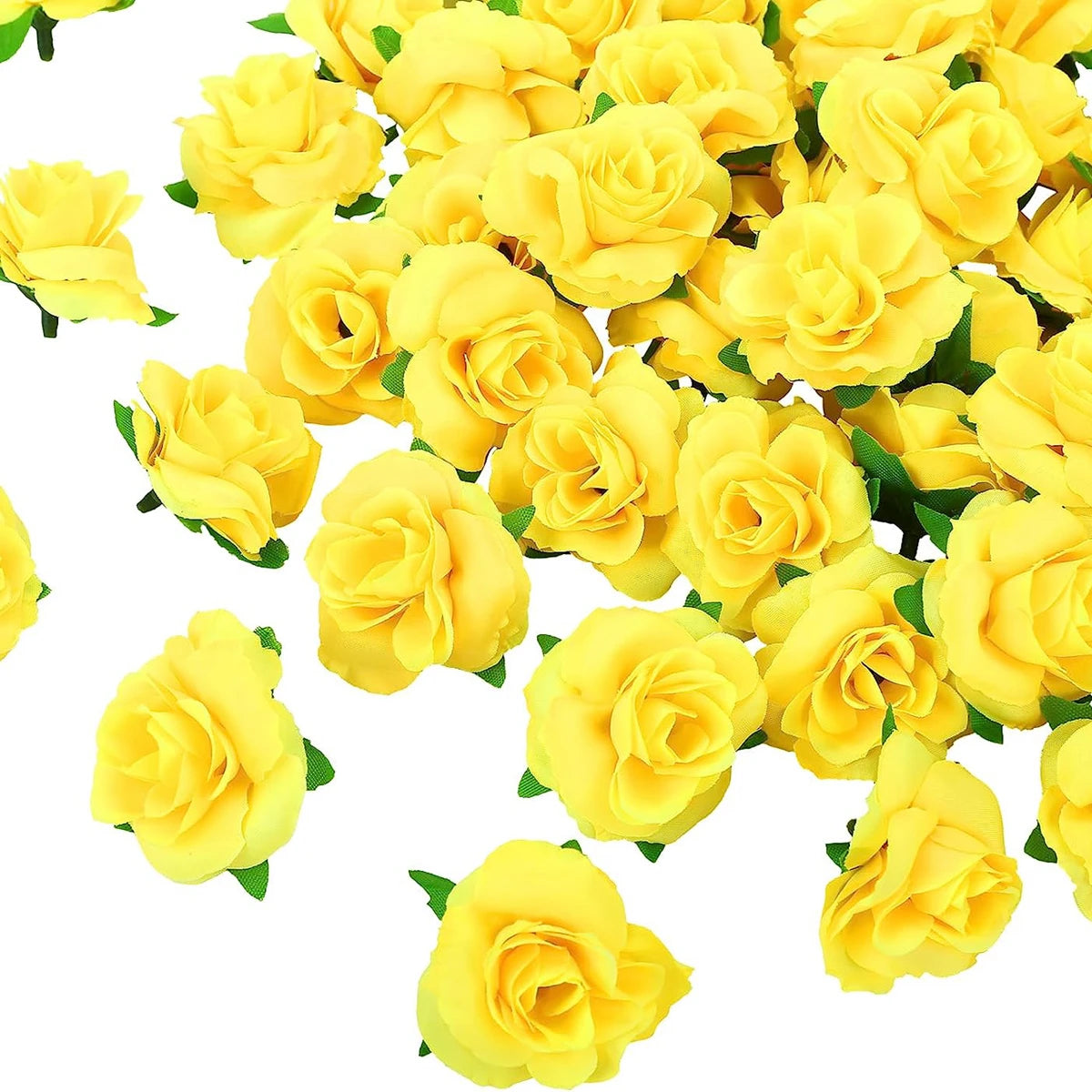 50/100PCS Cream Silk Rose Heads – Wedding, DIY & Craft Decor
