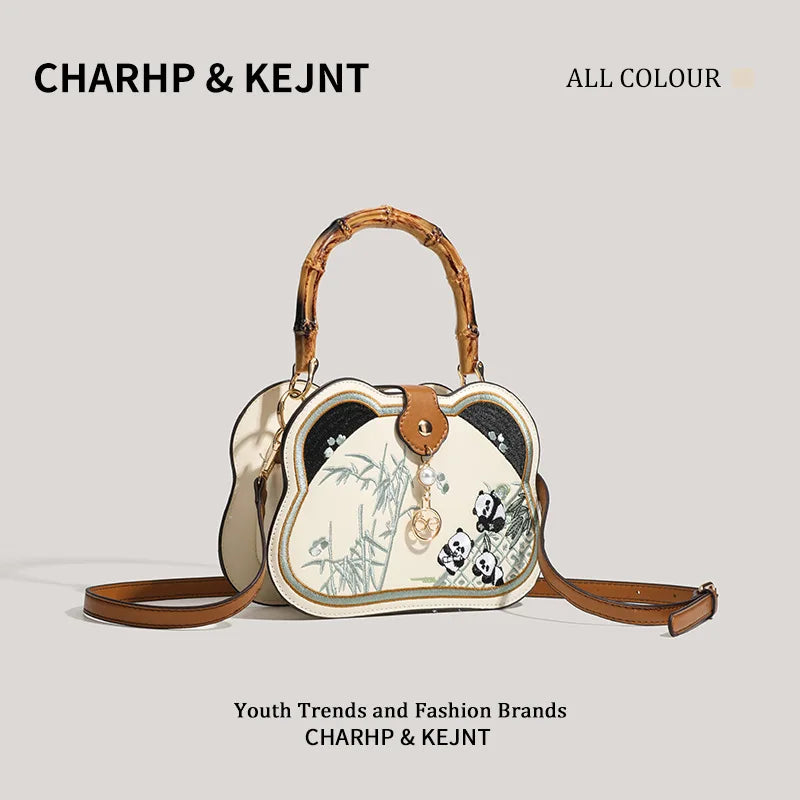 Panda Bamboo Crossbody Bag | Chinese Vintage Shoulder Handbag