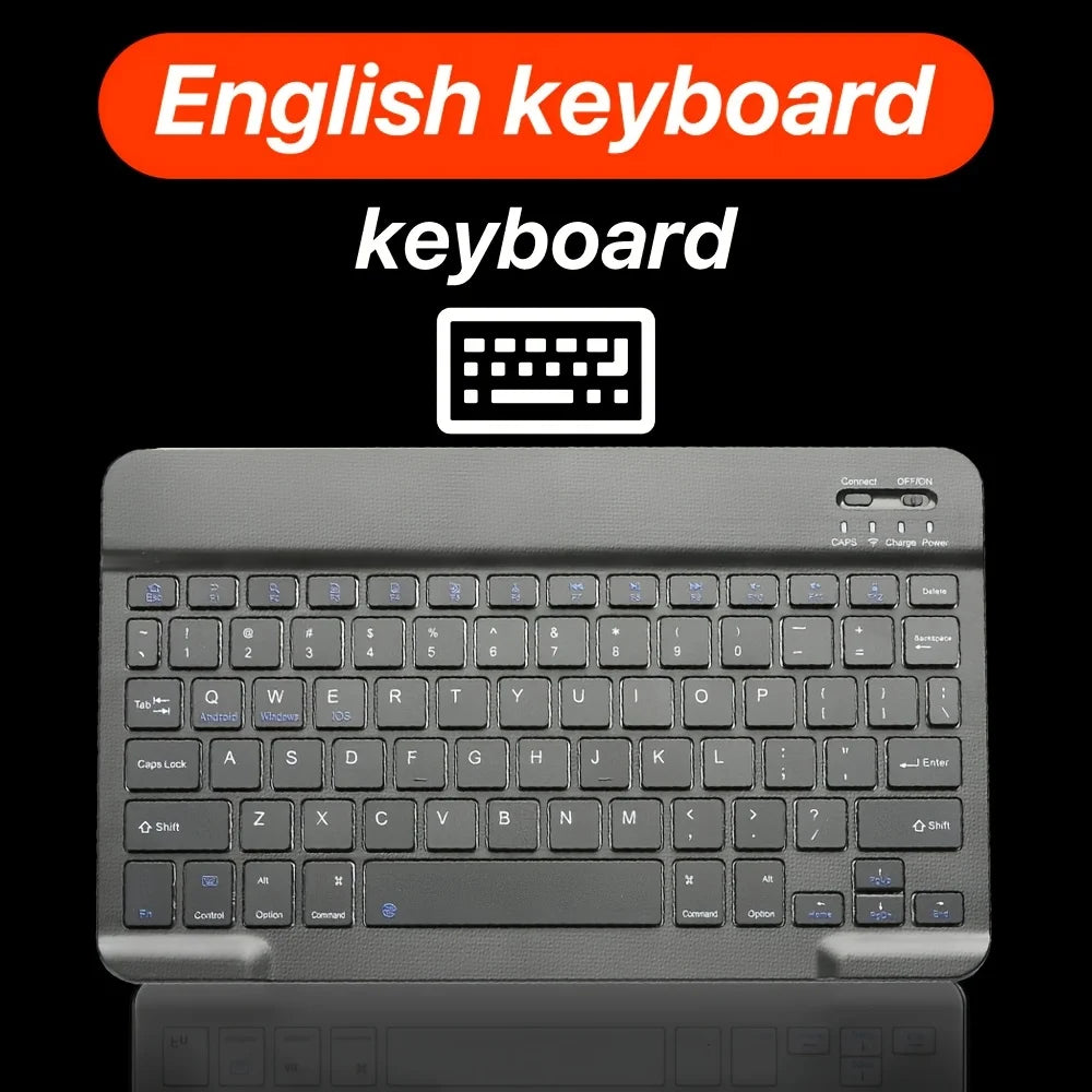 Ultra-Slim Wireless Keyboard Mini 78-Key Bluetooth-compatible Rechargeable Keyboard For Android IOS Windows for PC iPad Tablet Peaceful Pleasures Health and Wellness Black Keyboard