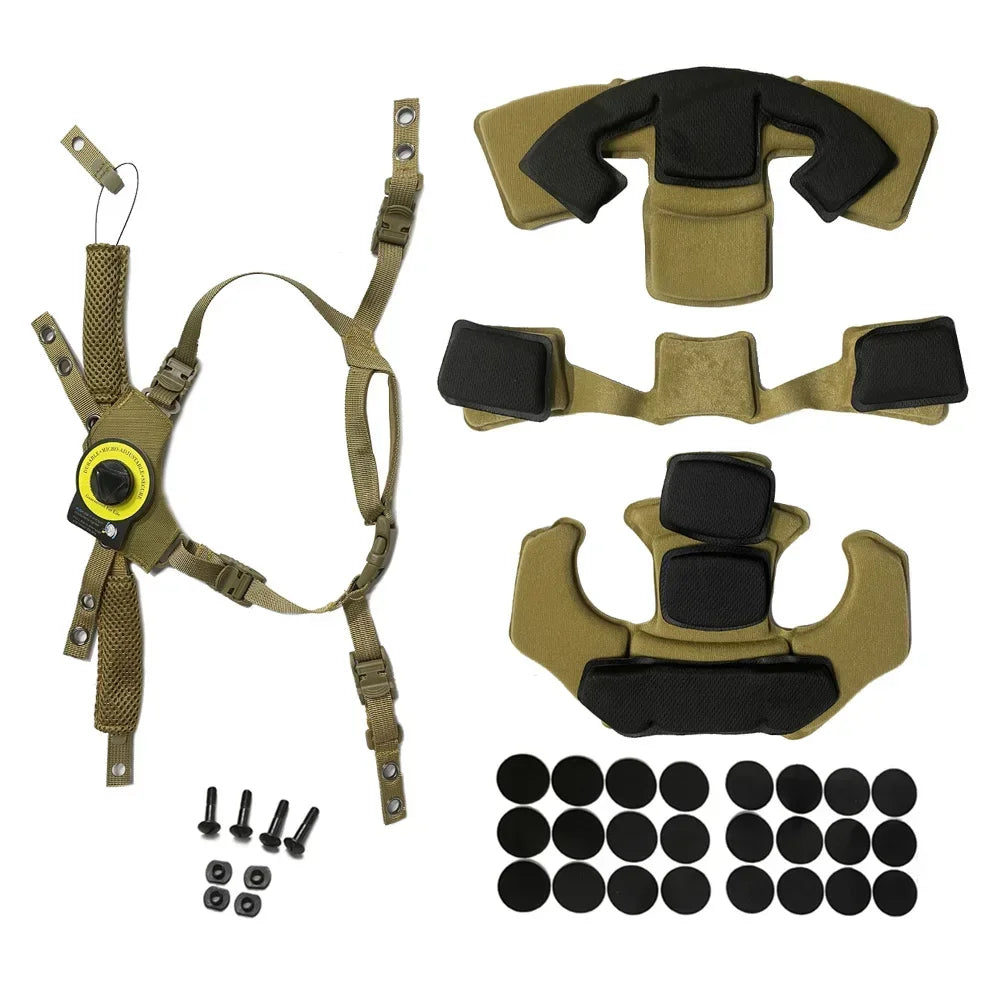 NEW Upgraded Team Wendy Helmet Hanging Suspension System Chin Strap for Team Wendy FAST MICH Tactical Helmet Accessories Peaceful Pleasures Health and Wellness Khaki Set