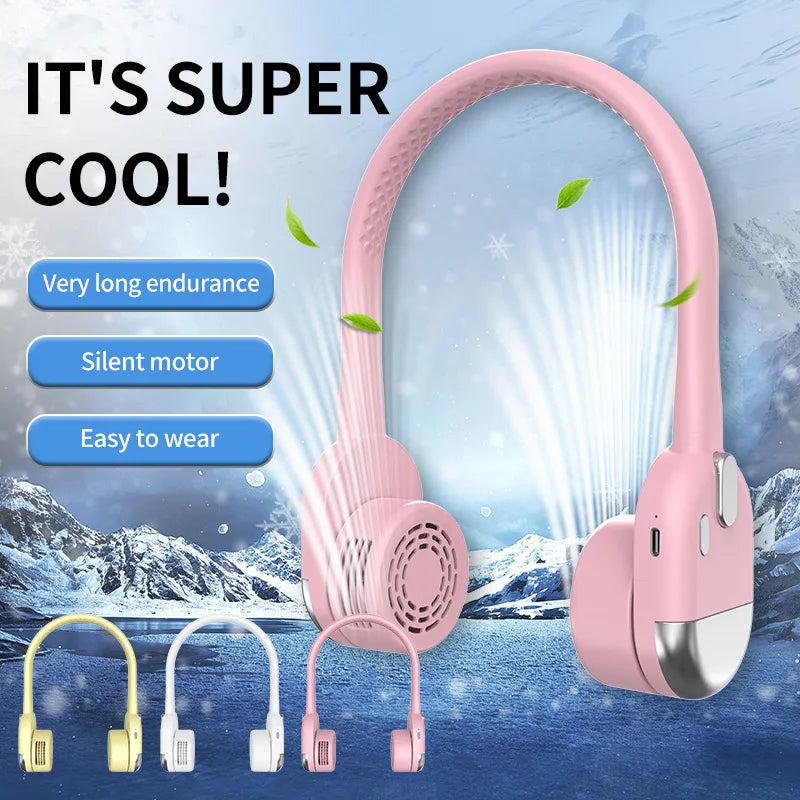 Bladeless Neck Fan – Foldable, USB Rechargeable & Silent