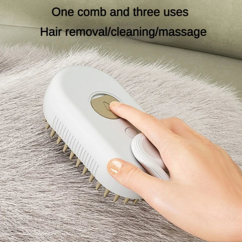 3-in-1 Electric Steam Pet Grooming Brush for Dogs & Cats