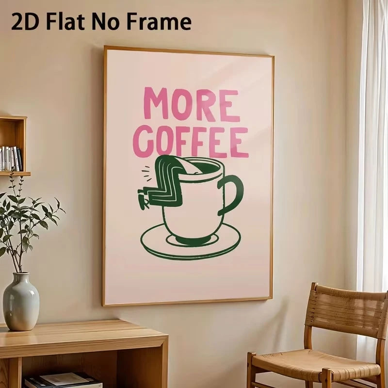 Coffee Quote Canvas Wall Art | Minimalist Home Decor Print