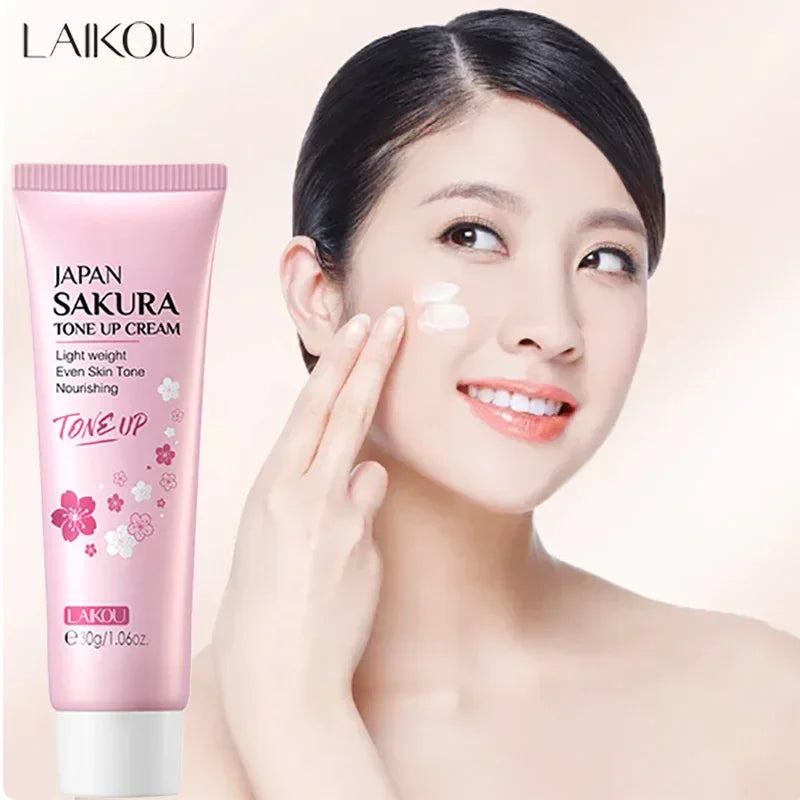 LAIKOU Sakura Tone-Up Cream – Brighten & Moisturize 30g Peaceful Pleasures Health and Wellness