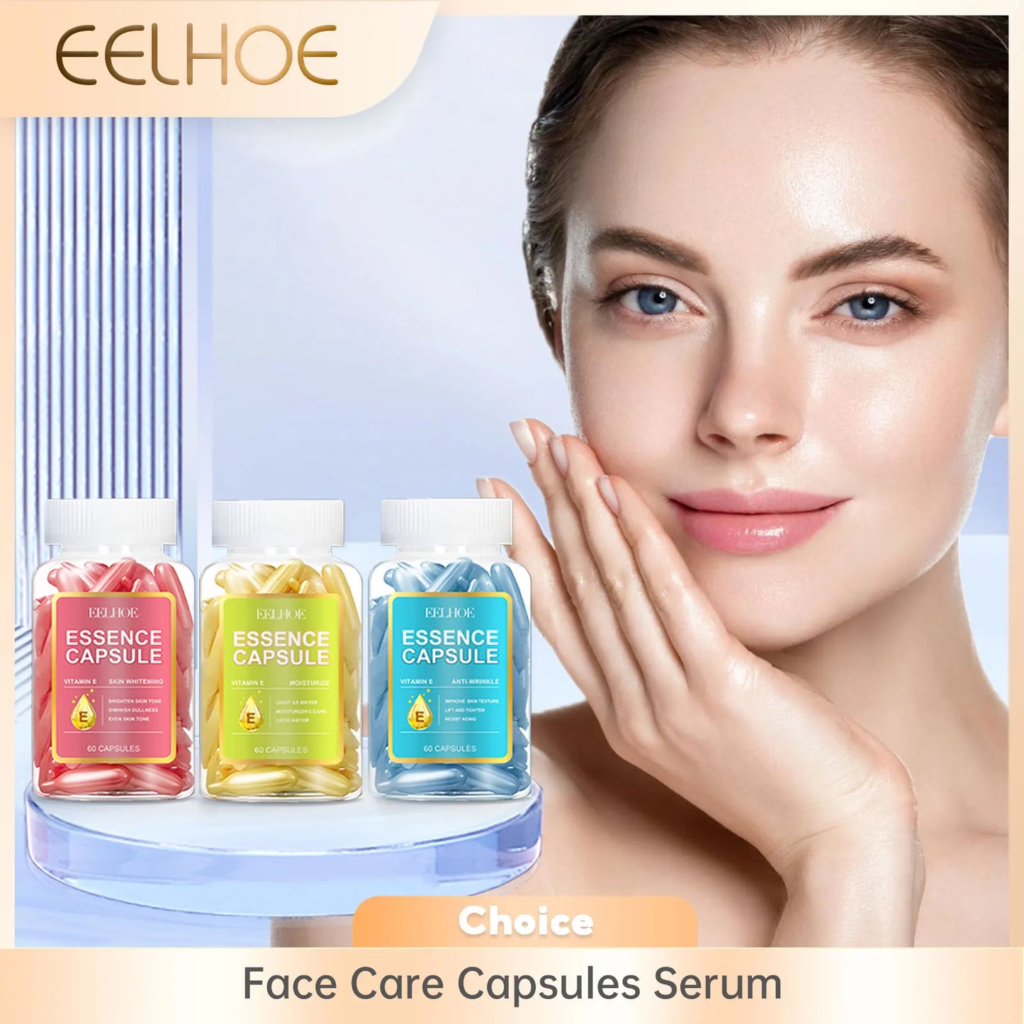 EELHOE Vitamin E Face Serum Capsules – Brighten & Firm 60pc