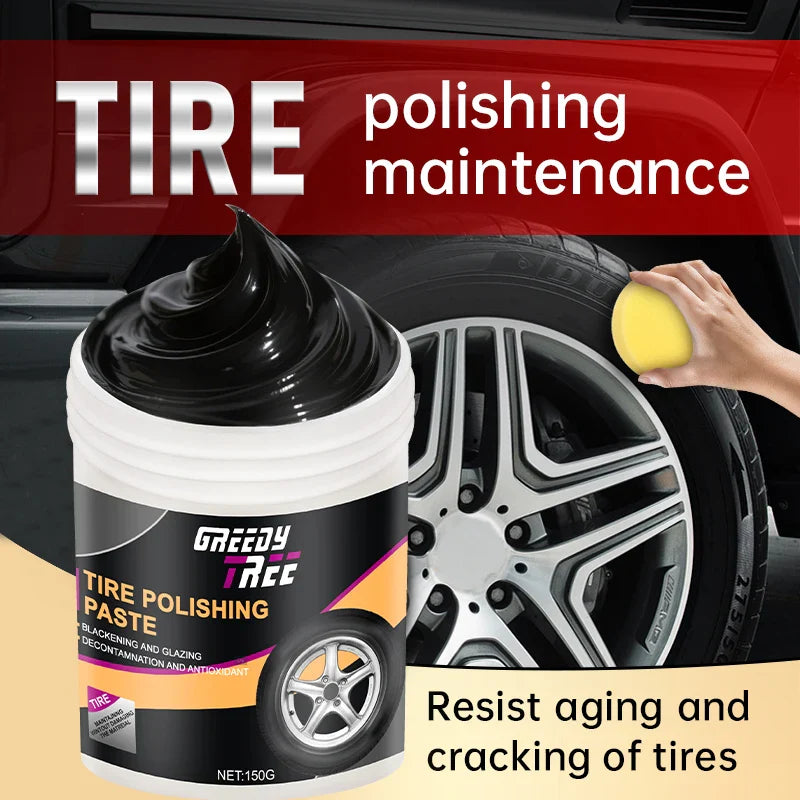 Black Enamel Tire Polish Paste – Quick-Dry Shine Restorer