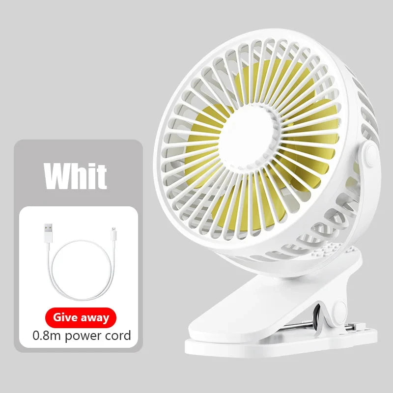 Portable USB Clip-On Mini Desk Fan | 3-Speed Quiet Cooling
