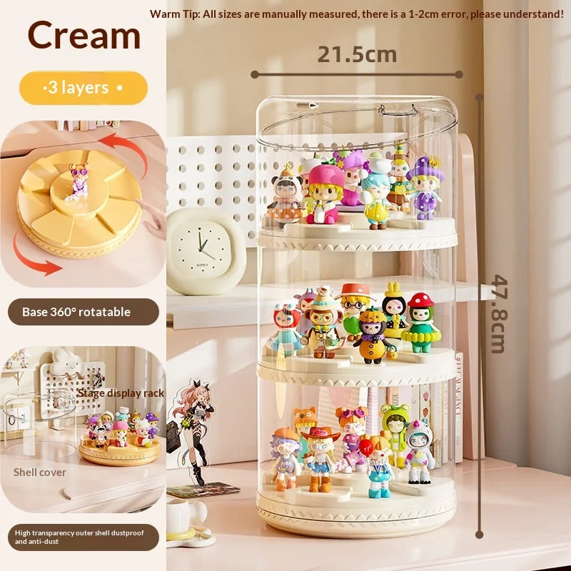 Rotating Multi-Tier Acrylic Display Stand for Collectibles