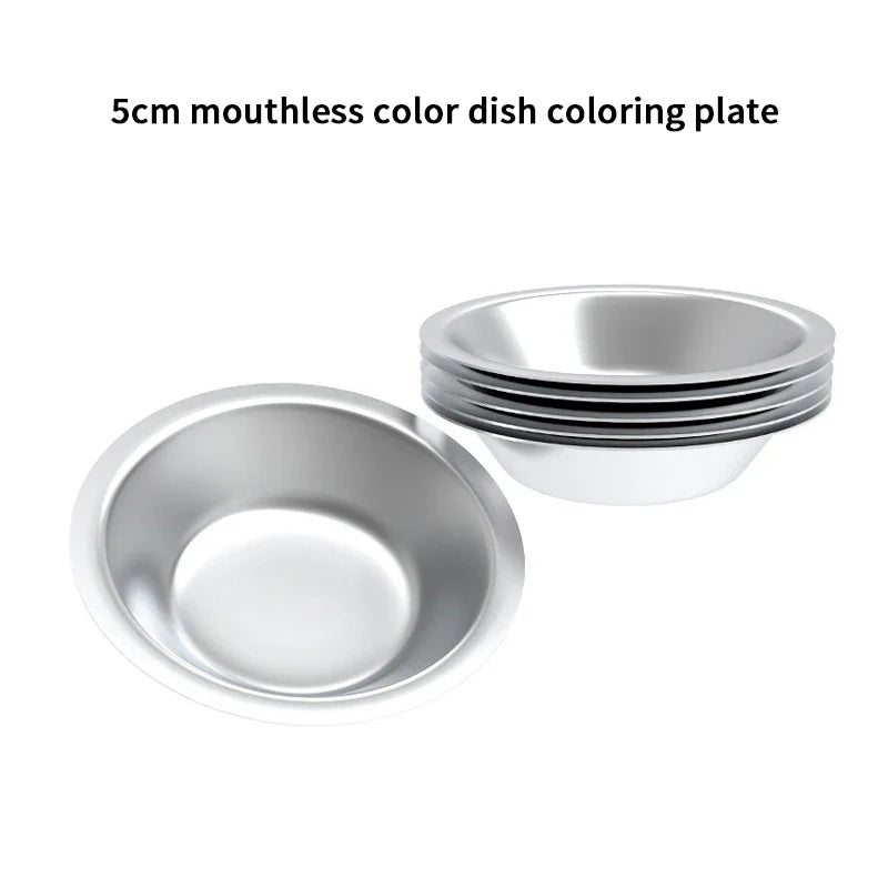 10-Pack Stainless Steel Round Paint Mixing Palette Trays