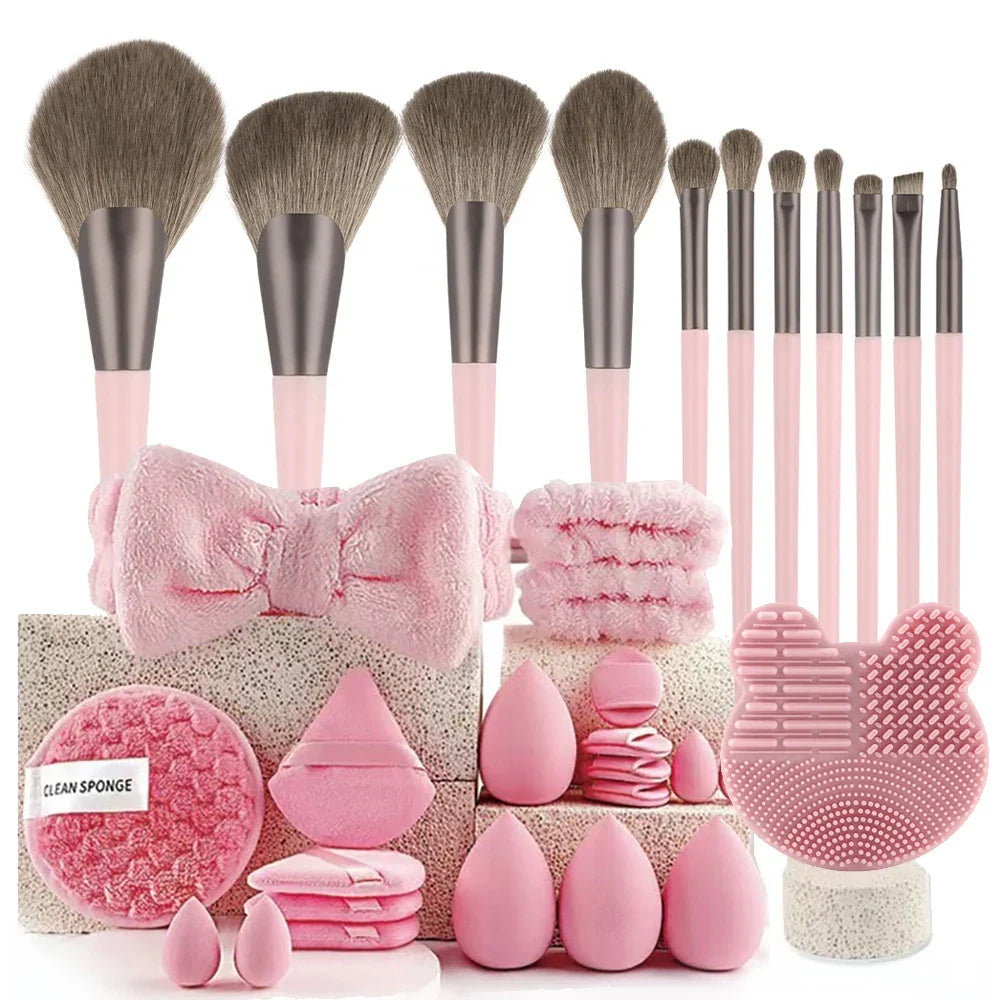 Professional Makeup Brush Set 13/33pc – Soft Bristles, All Skills
