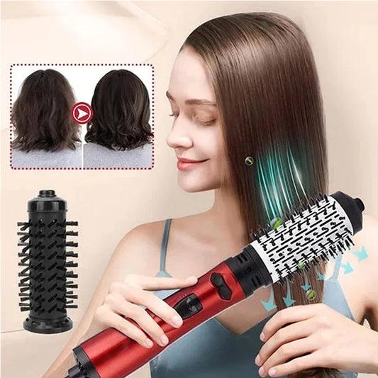 2 in 1 Rotating Electric Hair Straightener Brush Hair Curler Hair Dryer Brush Hot Air Comb Negative Ion Hair Styler Comb Peaceful Pleasures Health and Wellness