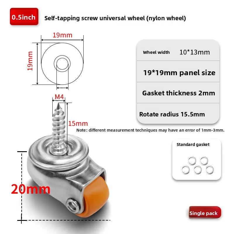 4PCS 360° Heavy Duty Swivel Caster Wheels – Red Trolley Castors