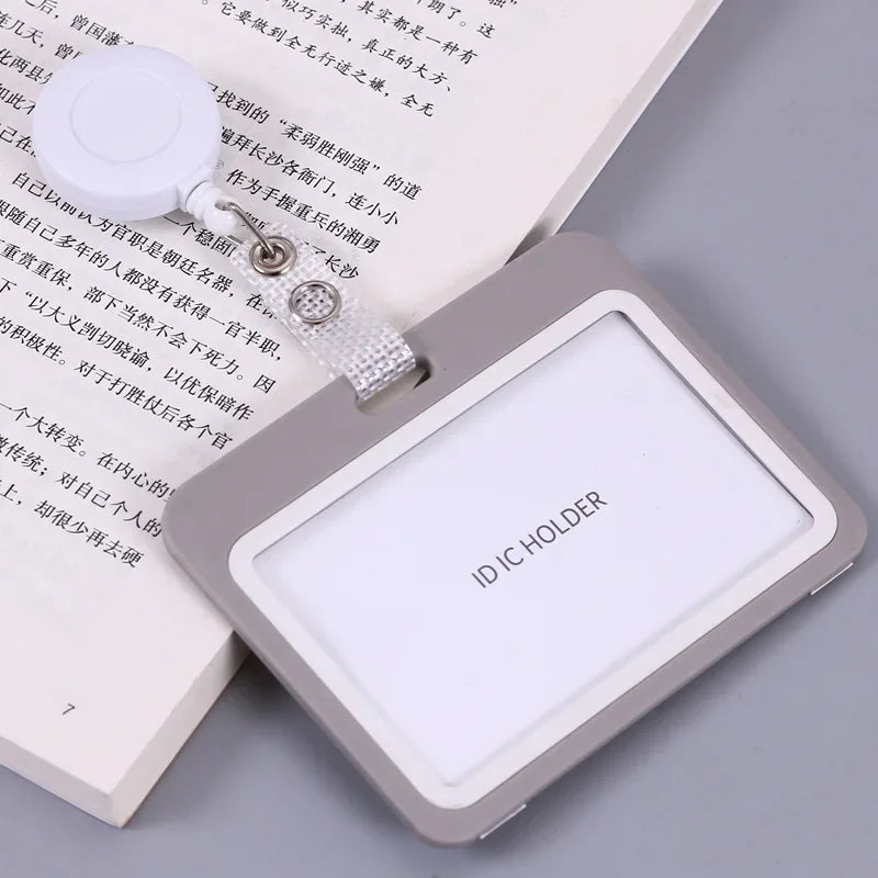 Clear Plastic ID Badge Holder with Lanyard Slot | Office Staff