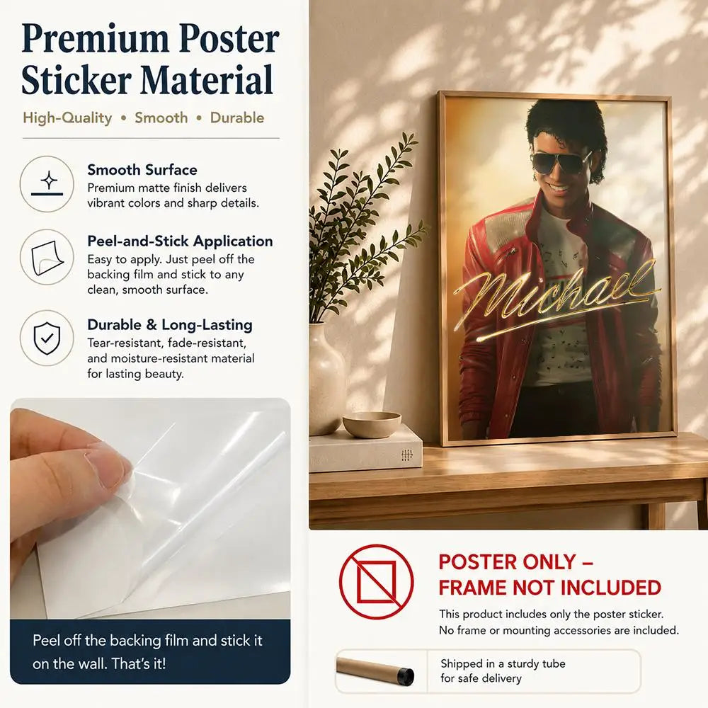 Movie-Michael Poster HD Self Adhesive Waterproof Wall Art Ideal for Home Office Dorm Bedroom Great Gift Peaceful Pleasures Health and Wellness