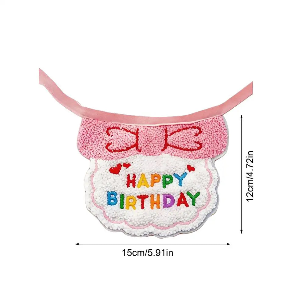 Dog Birthday Party Decorations Adjustable Bib Collar Scarf Hat With Number Puppy Birthday Party Decorations For Pet Adoption Peaceful Pleasures Health and Wellness China Mainland Pink