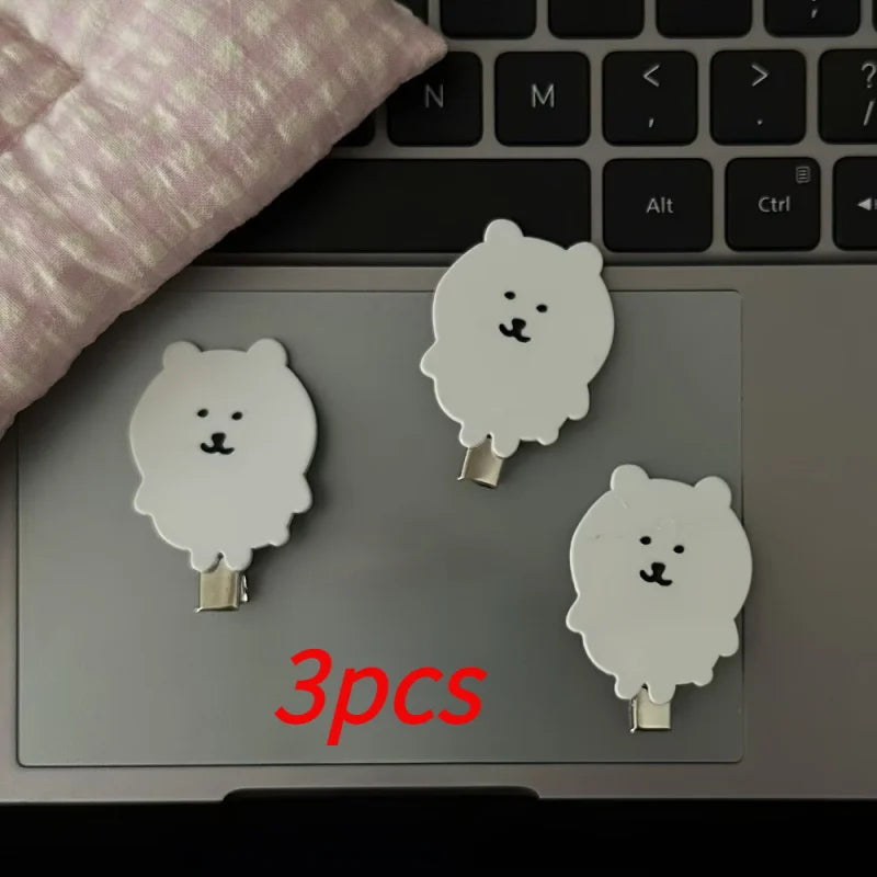 3pcs Cute White Bear Hair Clips – Fluffy Cartoon Barrettes for Women Hair Clip Peaceful Pleasures Health and Wellness