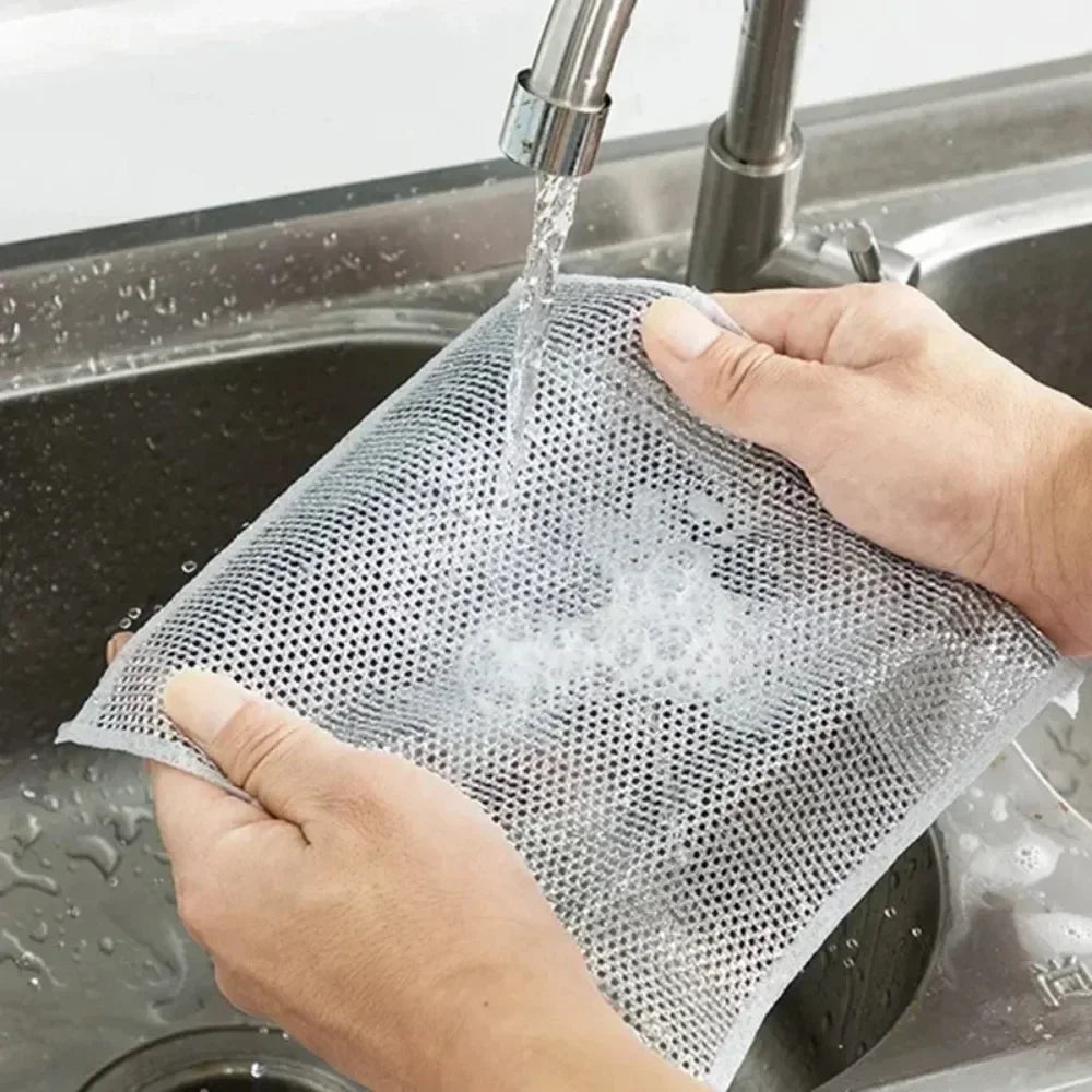 Household Cleaning Brushes 3/5/10PCS Silver Cleaning Cloth Magic Dish Towel All for Kitchen and Home Scrub Daddy Rust Removal Peaceful Pleasures Health and Wellness