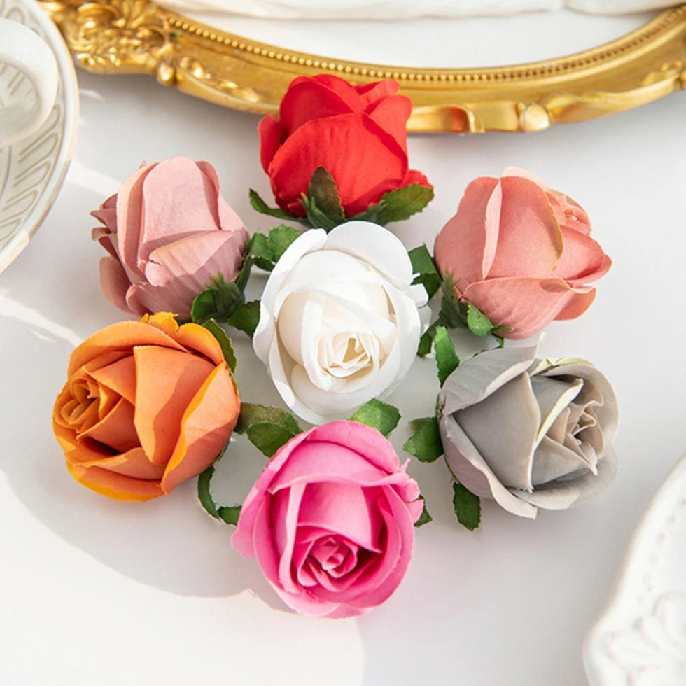Silk Artificial Rose Heads for Wedding, Crafts & Home Decor