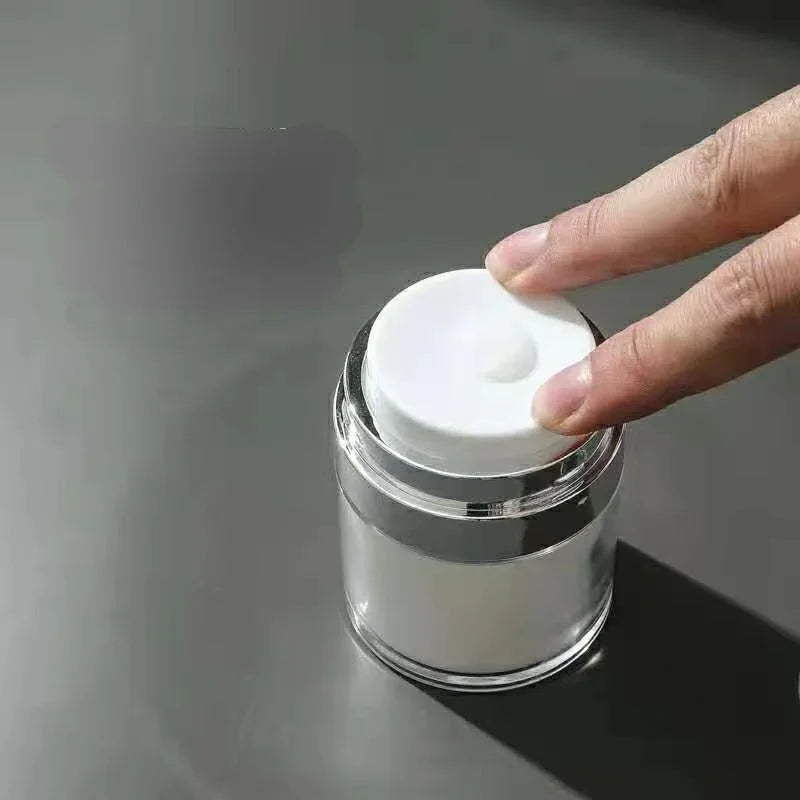 1pc 15/30/50g Airless Pump Jar Empty Acrylic Cream Bottle Refillable Cosmetic Easy To Use Container Portable Travel Makeup Tools Peaceful Pleasures Health and Wellness