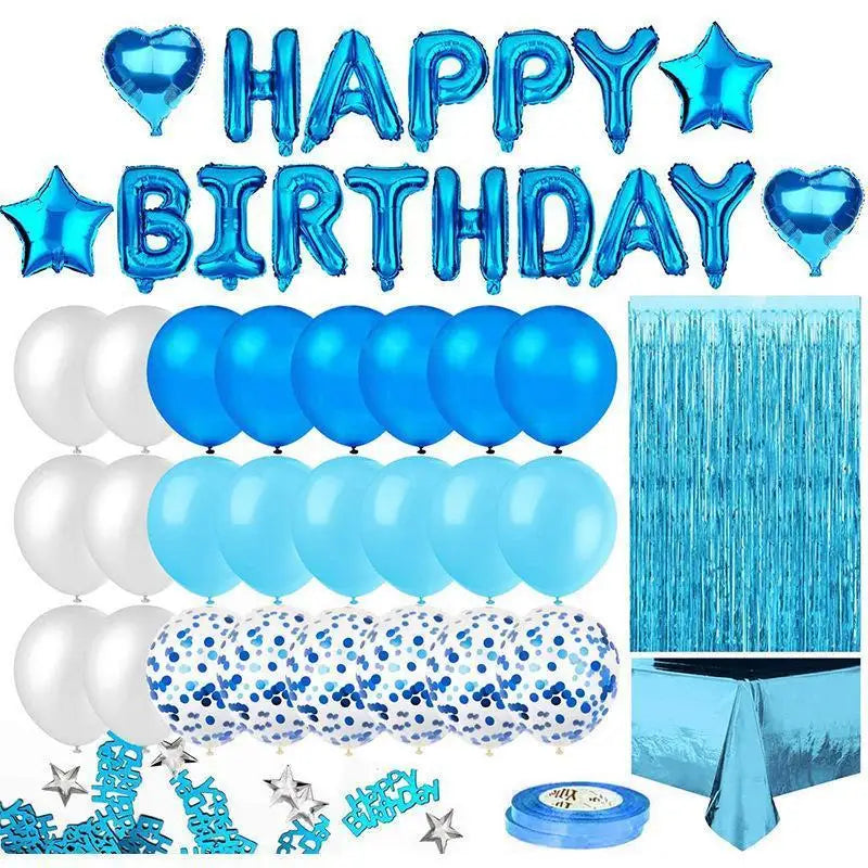 Rose Gold Glitter Birthday Decoration Balloon Rain Silk Tablecloth