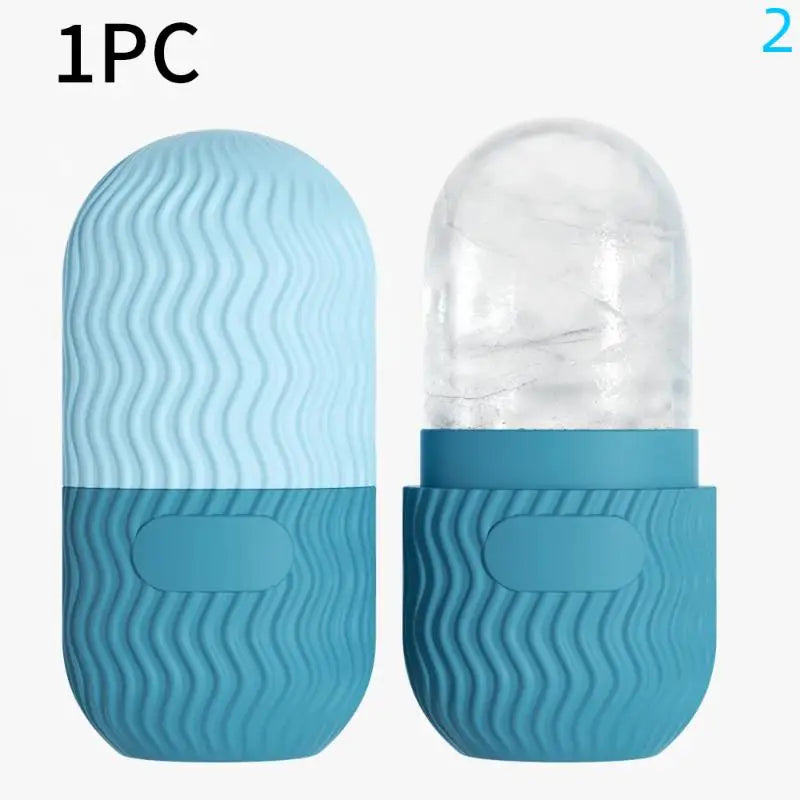 Silicone Cube Tray Shape Face Facial Ice Roller Massage Face Massage Roller Facial Reusable Ice Face Roller Skincare Tool Peaceful Pleasures Health and Wellness Blue 2