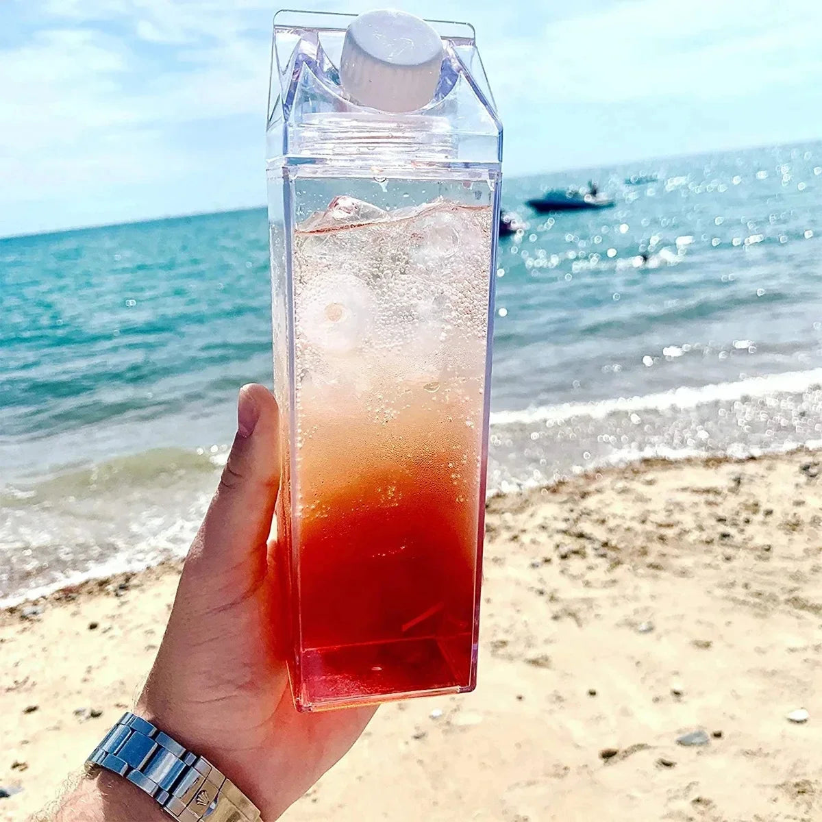 500ml/1000ml Milk Carton Water Bottle Transparent Plastic Portable Clear Box for Juice Tea Milk Bottles Drinking Cup Reusable Peaceful Pleasures Health and Wellness