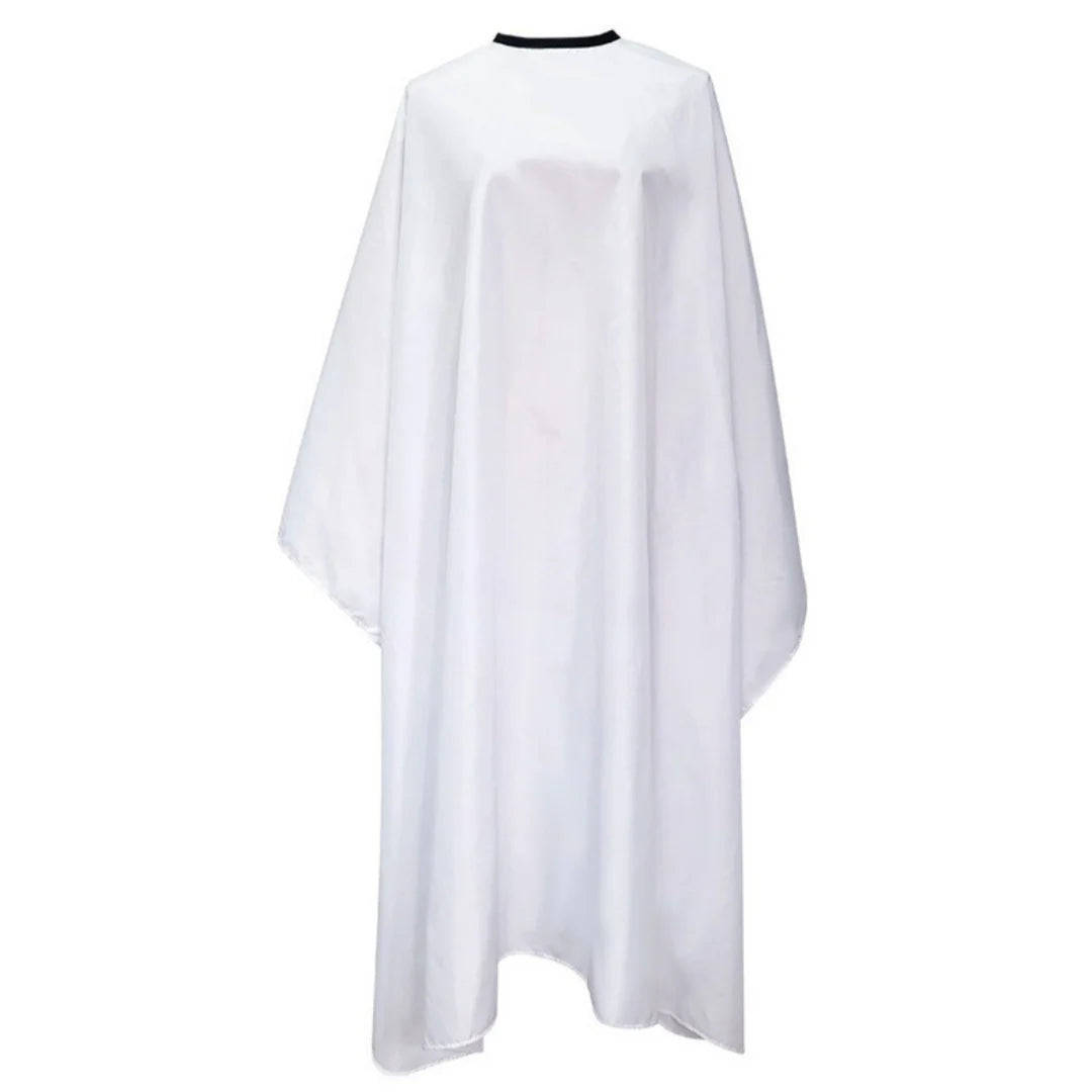 Button Collar Black Haircut Cloth Hairdressing Anti-Static Salon Gown Hidden Buckle Hairdresser Apron Haircut Capes Supplies Peaceful Pleasures Health and Wellness white
