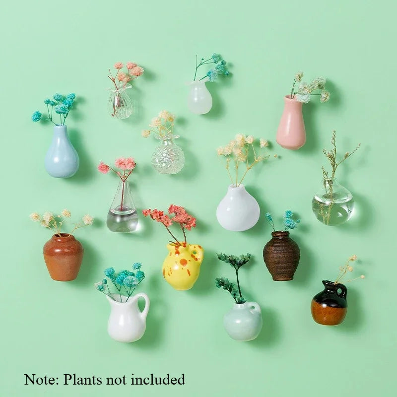 3D Mini Ceramic Vase Fridge Magnets | Cute Kitchen Decor